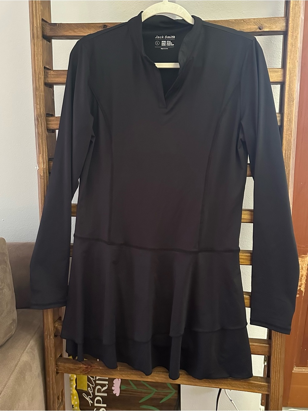 Jack Smith Black Long-Sleeve Tiered Tunic Dress